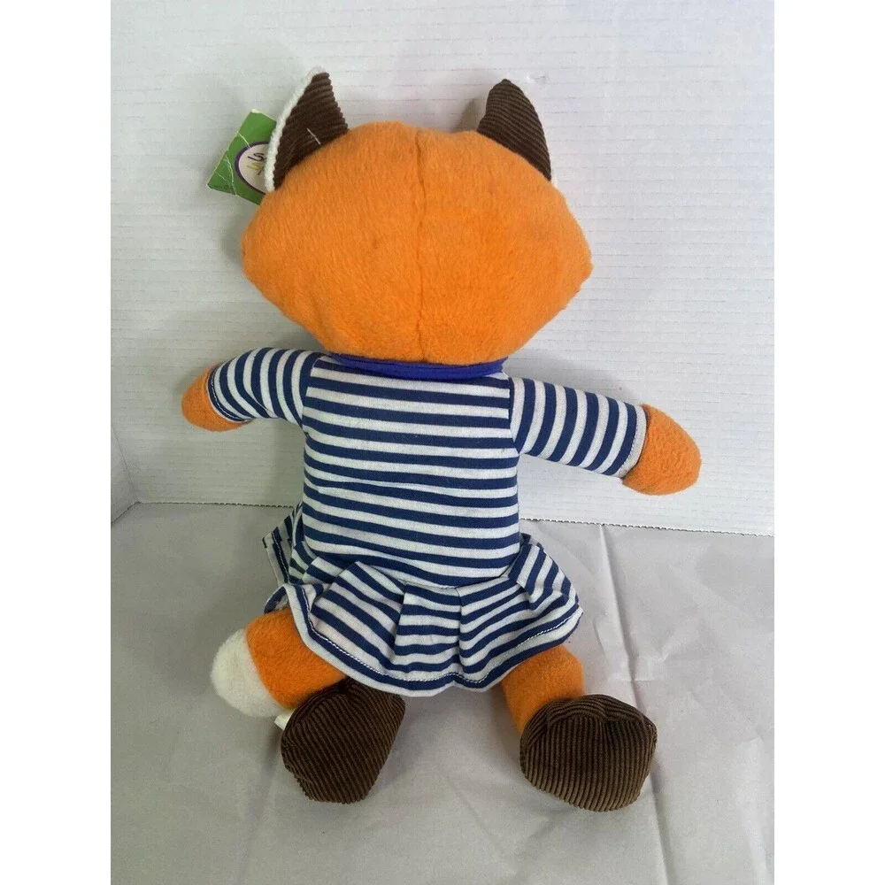 Animal Adventure Fox Sailor Striped Anchor Dress Stuffed Plush Toy Foxy